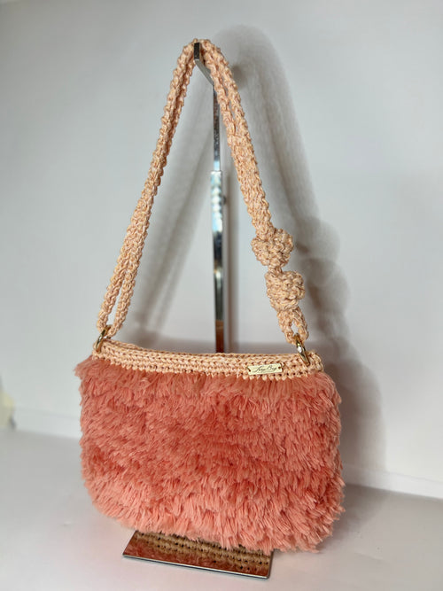 Clio Pelosetta Loopéa rosa e salmone, borsa fatta a mano — foto 1