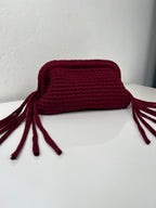 Clutch Maxi - BORGOGNA CON FRANGE