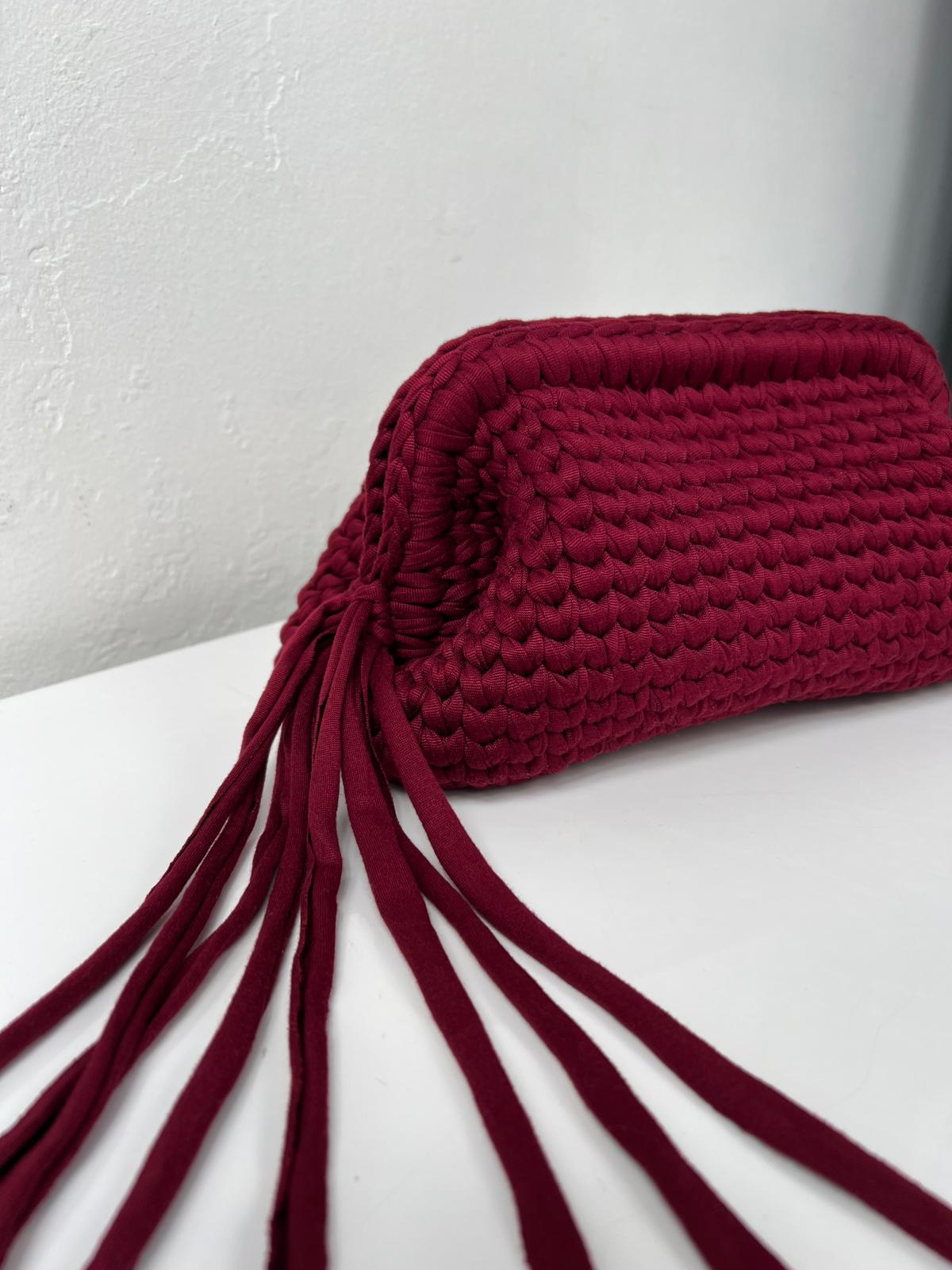 Clutch Maxi - BORGOGNA CON FRANGE