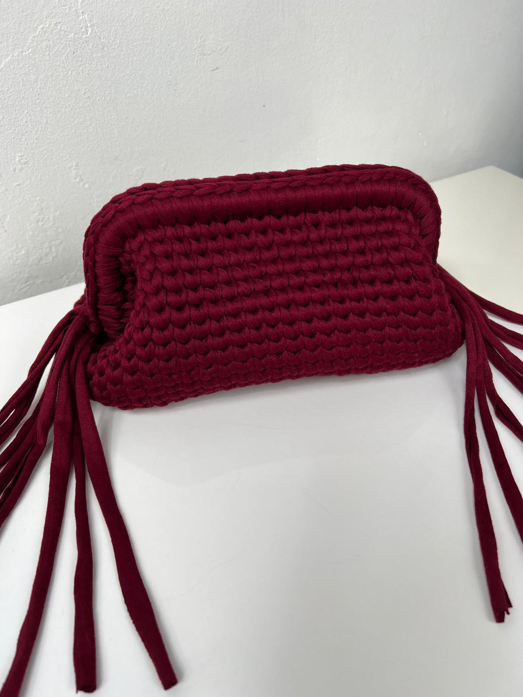 Clutch Maxi - BORGOGNA CON FRANGE