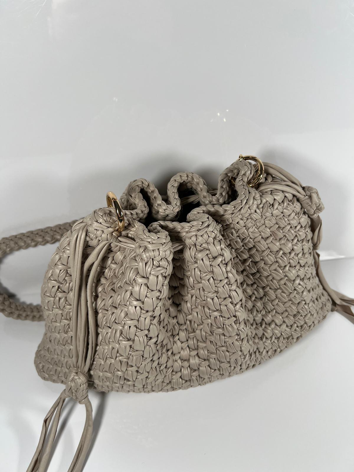 Borsa all’uncinetto DUST – Large in colore Tortora |