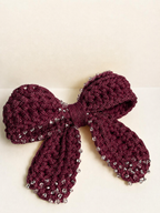 Fermaglio per capelli all’uncinetto — Mosto/Wine con perline