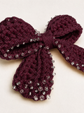 Fermaglio per capelli all’uncinetto — Mosto/Wine con perline